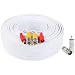 BNC Video Power Cable 100 Feet Pre-made All-in-One Video Security Camera Cable Wire with two Connectors for CCTV DVR Surveillance System