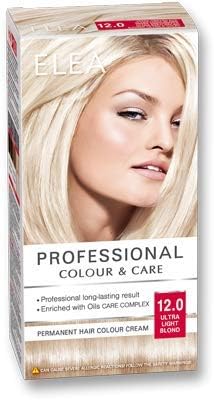 ELEA PROFESSIONAL PERMANENT HAIR COLOR CREAM 12.0 ULTRA LIGHT BLOND WITH OIL CARE COMPLEX