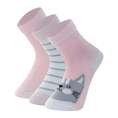 Kit 3 Prs Meia Cas C Medio Bebe C/Lycra, Mash, Menina, Rosa Bebe, 16-21