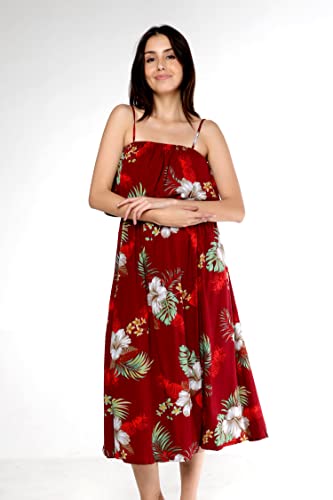 Image of Matchable Family Hawaiian Luau Men Women Girl Boy Clothes in Pineapple Garden Burgundy