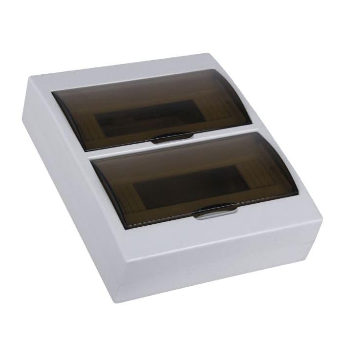 Quadro elettrico da parete 24 moduli DIN con doppia porta trasparente fumé per interno - 33x27.5x10cm