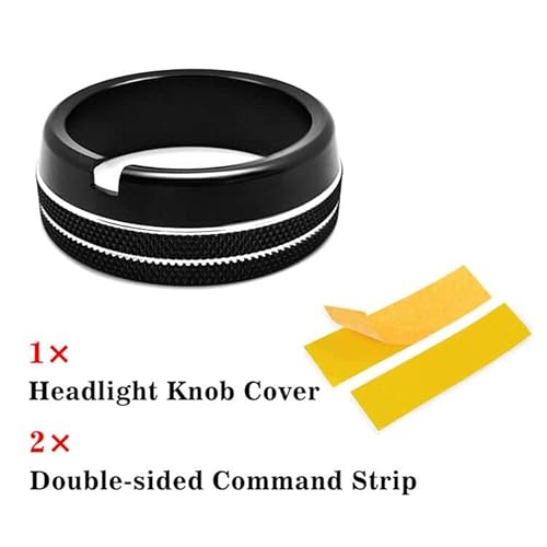 Auprite Headlight Knob Cover For Ram 2010-2018, Headlight Switch Button Knob Trim Cover Interior Decoration Accessories, Aluminum Alloy(Black) #TOP6