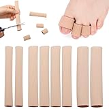 8 Stück 3 Größen Zehenschutz Silikon, Soft Gel Schneidbar Zehentrenner Atmungsaktiv Toe Cushion Tube Schlauchbandage Druckschutz für HüHneraugen Schwielen Daumenvalgus Zehenschutz