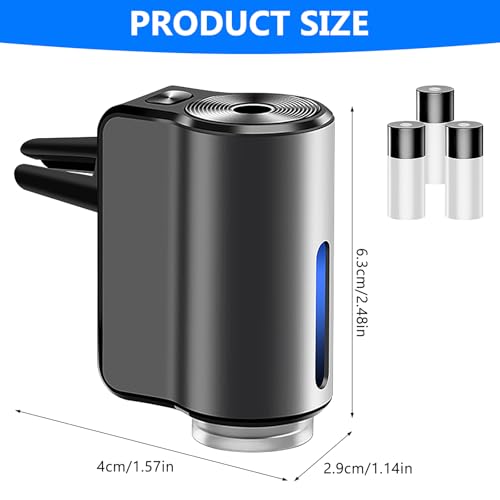 Auto Diffuser Lufterfrischer, 3 Modi Smart Auto Diffuser Elektrischer, Auto Aroma Diffusor Ultraschall-Zerstäuber Lufterfrischers Automatisch(Schwarz)