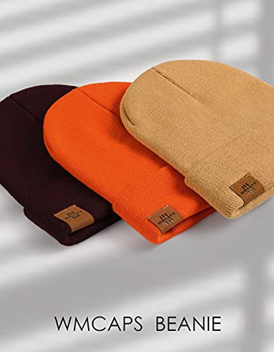 Wmcaps Classics muts heren dames unisex wintermuts beanie leren patch gebreide muts, één maat, cadeau voor mannen vrouwen - Image 5