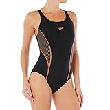 Speedo Graphic Placement Panel Muscleback Womens Swimming Swimsuit Suit - 36 Black