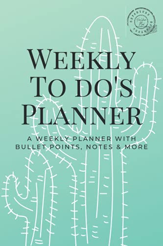 Weekly To Do's Planner: A Weekly Planner for Organization & Success - Includes 2 Pages Dedicated to Each Week - Bullet Points, Notes Section, and ... Date) - Small Format Notebook - Green Cactus image 2
