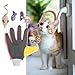 iplusmile Baluue Cat Teaser Gloves for Cat Kitten, Portable Cat Teaser Gloves Interactive Cat Playing Toys with Toy 5-Finger Teaser Gloves with Cat Kitten Toy Interactive Cat Toys for Cats