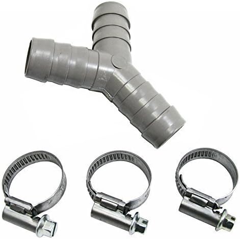 First4Spares Universal Dishwasher Pipe Tube Y Piece Drain Hose Connector And Clips Kit 19Mm