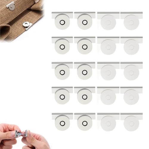10 Pairs Seamless Magnetic Buckle Clasp,Magnetic Snaps for Purses and