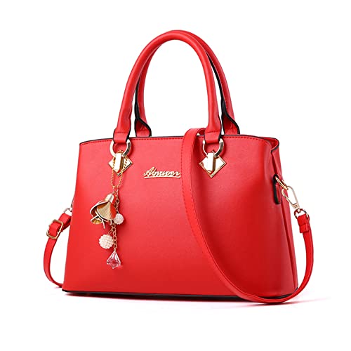 NICOLE & DORIS Women's Handbags Elegant Handbag Simplicity Ladies Handbag Casual Shoulder Bag PU Leather Handbag Tote Clutch Bag Women Handbag with Pendant