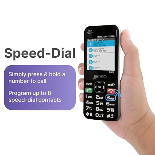 Jethro Trading Ltd. SC490BD Jethro Sc490 4G Unlocked Senior Cell Phone/Plan 6 Months, Unlimited Talk & Text, Sim Card Included, Easy-To-Use For Elders And Kids thumb #3