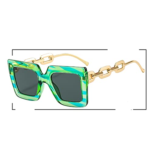 Lunettes de soleil à la grande trame carrée et sa chaîne géométrique intégrée - 2