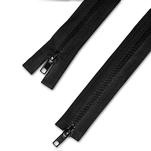 Preisvergleich Produktbild Telliswelt 2 Wege Reißverschluss - schwarz - mit beidseitiger Öffnung - breite Kunststoffzähne - praktisch - 3,3 cm breit - 80 cm lang