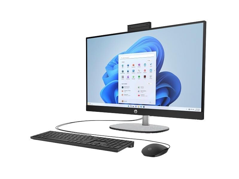 Image of HP 27 AI PC All-in-One 27 inch Touchscreen IPS FHD Display (AMD Ryzen AI 7 350, 32GB DDR5, 8TB PCIe SSD, AMD Radeon, WiFi 6, Webcam, Bluetooth 5.4, Win 11 Home) w /USB-C Dock