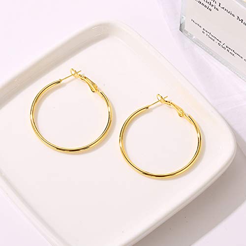 Cocadant 3 Pairs 50Mm Big Gold Hoop Earrings For Women Girls,Stainless Steel Hoop Earrings 14K Gold Plated Rose Gold Plated Silver Hypoallergenic Hoops Set #TOP2