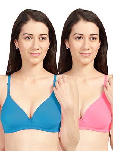 Image of SONARI Omania Womens Non-Padded Cotton Polyester Bras - Solid, Non-Wired, Medium Coverage, Hand Washable (Pack of 2)