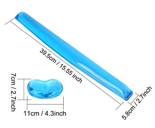 ABRONDA Gel Keyboard & Mouse Wrist Rest Set - Keyboard Wrist Rest Pad & Mouse Support for Office Gaming Pad Computer Laptop Ergonomic Comfortable Pain Relief- Blue Pad Set - Thumbnail 6