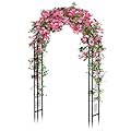 Arbuxzuy 88in Steel Garden Arch Arbor Trellis for Climbing Plants Outdoor,Yard,Garden,Climbing Plants 7ft Decorative Wire Lattice,Outdoor Wedding Arch(Black)