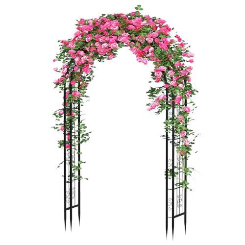 Arbuxzuy 88in Steel Garden Arch Arbor Trellis for Climbing Plants