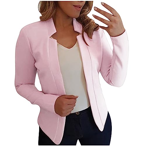Womens Business Casual Blazers Long Sleeve Notch Collar Cardigan Jacket Lightweight Open Front Work Clothes
