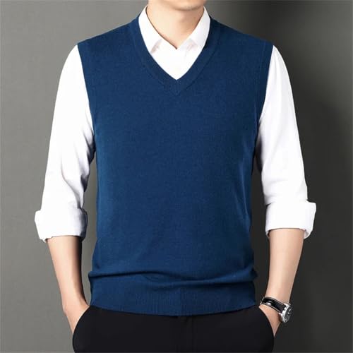 TdvcpmkkMen's Thick Knitted Vest Sweater Business Casual V-Neck Sleeveless Formal Vest Sweater Pullover3