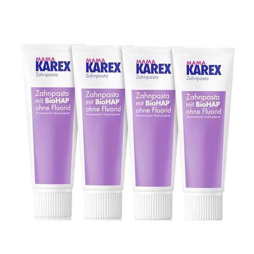 Mama KAREX Zahnpasta - 4 x 75 ml - Für werdende und stillende Mütter - Wirkt effektiv gegen Karies, ganz ohne Fluorid