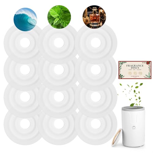 VIPBATH Towel Warmer Fragrance Discs 12 Replacement Set with Magnetic Holders Scent Disc Refills (Ocean Mint Cologne) Compatible with Most Bucket Towel Warmers Fresh Aromatherapy Holiday Gift