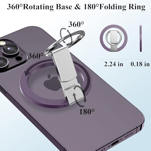 Image of Mizi Magnetic Phone Ring Holder [2024 Newest Strongest Magnets],Flexible Stand & Grip, Magnetic Phone Grip, Compatible with iPhone 16 /15 /14 /13 /12, Mini /Pro /Pro Max - Purple