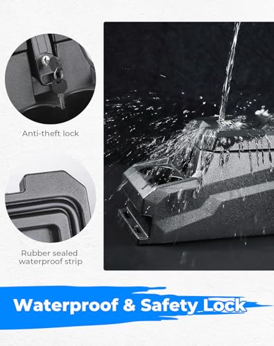 KEMIMOTO UTV Center Console Bench Seat Box Compatible with Polaris Ranger XP 1000/Crew 2017-2025, Ranger 1000/Crew 2020-2025, Ranger XP 900/Crew 2013-2019 Seat Armrest Storage/Cup Holders Waterproof