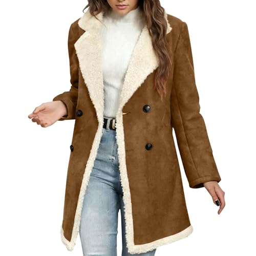 Manteau d'hiver en faux daim élégant pour vos sorties décontractées et balades urbaines