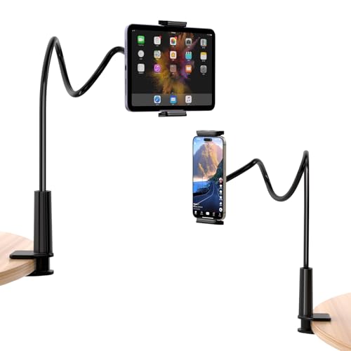 BIFTU Gooseneck Cell Phone Holder, Flexible Long Arm Phone Mount for Desk, Universal Mount Stand Clip for Bed, Compatible with iPhone 16 Pro Max 15 14 Plus, More 4.0-6.5'' Mobile Cell Phone