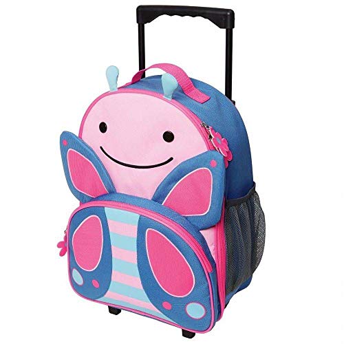 Skip Hop Kids Luggage with Wheels, Zoo, Butterfly