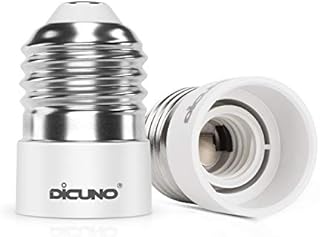 DiCUNO E27 to E14 Socket Adapter, Screw to Small Screw Converter, ES to SES Adopter, Max Wattage 200W, 0~250V, 165 Degree Heat Resistant, 2-Pack