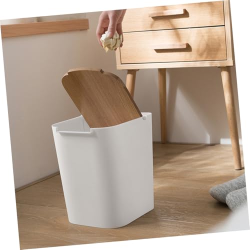 Caneca de basura rectangular con tapa para cocina y baño miniatura 4