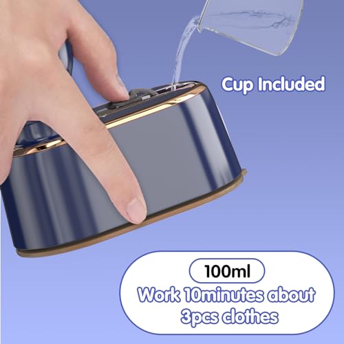 Image of Travel Steamer Iron for Clothes Mini - Portable Ironing Machine Travel Small Size Portable Steamer Travel College Dorm Home Essentials (Blue)