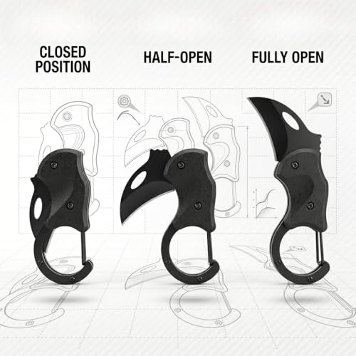 Image of ASIRA Metal Keychain Clip & Package Opener | Heavy Duty EDC Tool | Black