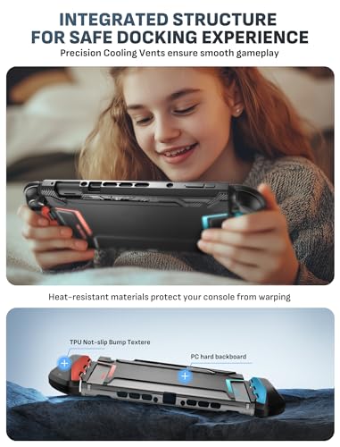Image of mumba Dockable Case for Nintendo Switch 2 2025, [Blade Series] TPU Grip Protective Cover Accessories Compatible with Switch 2 7.9 Inch and Quick-Release Joy-Con Design (Blue /Red)