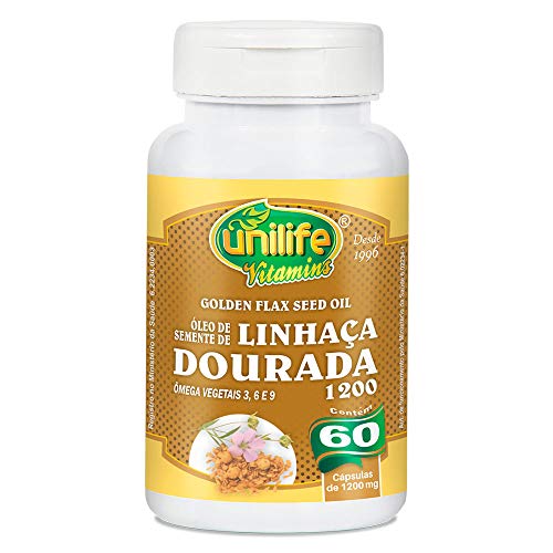 Óleo de Semente de Linhaça Dourada 1200mg 60 cápsulas Unilife