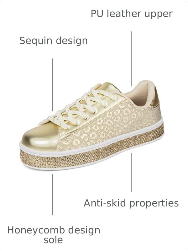 Image of UUBARIS Women's Glitter Tennis Sneakers Neon Dressy Sparkly Sneakers Rhinestone Bling Wedding Bridal Shoes Shiny Sequin Shoes