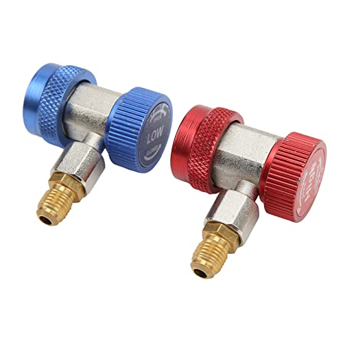 Akozon - Acoplador rápido ajustable para aire acondicionado automotriz R134A, adaptador de alta y baja presión (paquete de 2 unidades) miniatura 1