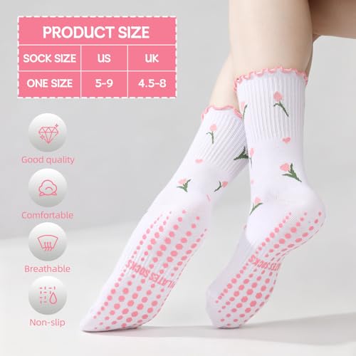 Image of Pilates Grip Yoga Socks for Women Cute Non Slip Socks