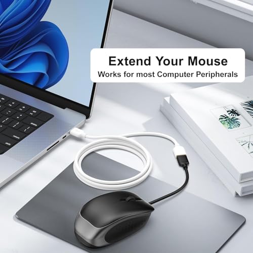 Image of PremiumAV USB Extension Cable 10 Meter - Type A Male to Type A Female High-Speed Data Transfer Cord for Printer, PC, Laptop, External Hard Drive, USB Hub - White
