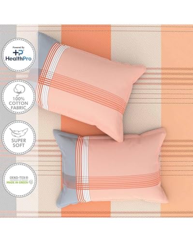 Image of Portico New York Super King Size Flat Bedsheet with 2 Pillow Covers Cadence 18