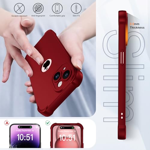 Image of ORETECH 3 in 1 for iPhone 15 Plus Case with 2 x Screen Protector,Red