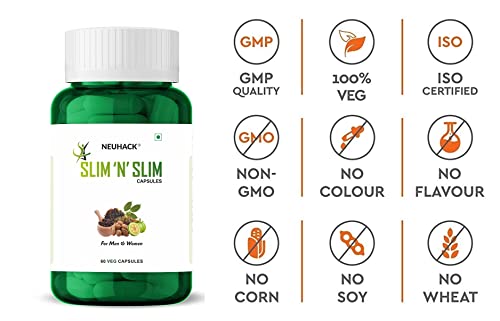 Image of Slim N Slim Weight & Fat Management Ayurvedic Veg capsules with Garcinia combogia - 60 caps