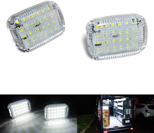 2 Plafonniers LED Blanc 6000K Pour Ford Transit 2014-2024 - Éclairage Zone Chargement, Compatible Transit Connect/E-Transit