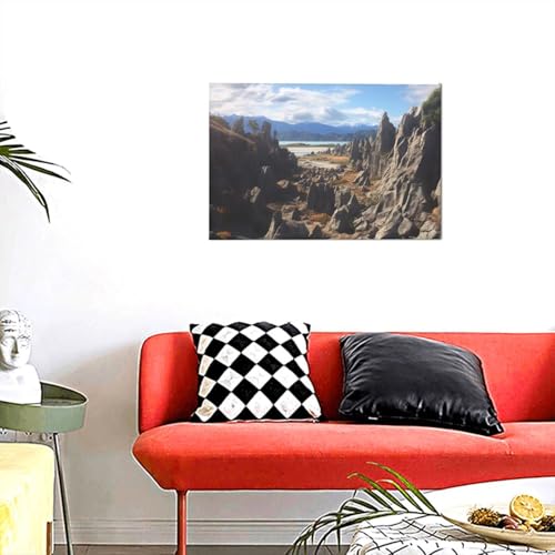 Toile murale moderne pour salon et chambre : sublimez votre décoration avec le motif rochers
