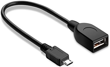 COOLUCK Micro USB 2.0 OTG Round Cable Micro USB to USB On The Go Adapter Micro USB Male to USB Female for Samsung S7 S6 Edge S4 S3 Android etc 7 Inch Black