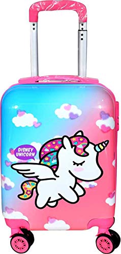Buy 20 Inches Kids Polycarbonate Cartoon Print Unicorn Girl Trolley Bag ...